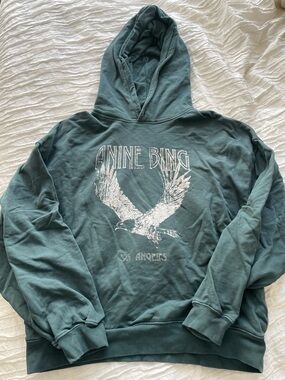 ANINE BING Logo Pullover Hoodie - Gray